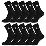 10 Paar i1R Sportsocken Herren & Damen Socken Tennissocken Baumwolle Schwarz Weiß (43-46, 10 Paar | Schwarz)