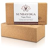 SUNDAYOGA - Yoga Block 2er Set aus 100% Naturkork - Yoga Zubehör als Hilfsmittel für eine zuverlässige Dehnhilfe - Yogablock ist rutschfest - weich - stabil - Yogaklotz für Anfänger - Fortgeschrittene