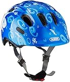 ABUS Smiley 2.0 Kinderhelm - Robuster Fahrradhelm für Mädchen und Jungs - 72575 - Blau mit Hai-Muster, Größe M
