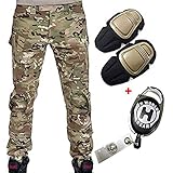 H Welt EU Militär Armee Taktische Airsoft Paintball Schießen Hosen Kampf Männer Hosen mit Knie Pads, Gr.-S/ W-30, Multicam