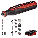 Einhell Akku-Schleif-/ Gravur-Werkzeug TE-MT 7,2 Li (7,2 V, 5500-26000 min-1, LED-Leuchtring, Drehzahlelektronik, inkl. 57-tlg. Zubehörset, Aufbewahrungsbox, Ladestation)