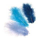Echte Marabufedern / Federn Mix 'BLAU / TÜRKIS - MIX' (ca. 10 cm / 15 Stück)