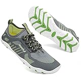 Mabove Strandschuhe Badeschuhe Wasserschuhe Herren Damen Schnell Trocknen Surfschuhe Schwimmschuhe Barfussschuhe Aquaschuhe(Grau Grün V002,40 EU)
