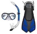 Mares Quest Travel Schnorchel Set Gr. 36-47 (blau, L/XL (42-47))