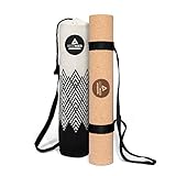 Secoroco Yogamatte Kork - rutschfest - 5mm Stärke - Vegan, nachhaltig und recycelbar - Yoga Matte aus Kork & Kautschuk inklusive Yogatasche aus Leinen