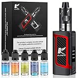 Kupbox E Zigarette Starter Set Ohne Nikotin, E Shisha Starter Set, 80W Dark Rider E zigarette mit 0.5Ohm 2ml Verdampfer Tank, 2000mah Akku Kit-Rot