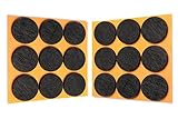 HaftPlus - 18 Stück Filzgleiter Ø 28 mm, Möbelgleiter selbstklebend, Kratzschutz für Stühle, Möbel, Tischbeine - Anschlagschutz in braun