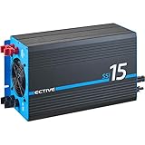 ECTIVE 1500W 12V zu 230V Reiner Sinus-Wechselrichter SSI 15 mit MPPT-Laderegler, Batterie-Ladegerät, NVS- und USV-Funktion