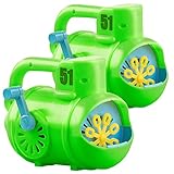 infactory Spielzeug draußen: 2er-Set manuelle Seifenblasen-Maschinen im U-Boot-Look, grün/blau (Seifen-Blasen-Maker)