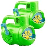 infactory Spielzeug draußen: 2er-Set manuelle Seifenblasen-Maschinen im U-Boot-Look, grün/blau (Seifen-Blasen-Maker)