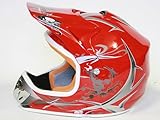 Helm Kinderhelm Motorradhelm Crosshelm Motocrosshelm Sport Rot S