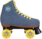 Nijdam Unisex 52RP Rebel Retro Rollschuhe, Denim Blau/Gelb, Einheitsgröße