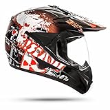 ATO Moto 805 GS War Black Crosshelm mit Visier für Quad ATV Enduro Motorradhelm ECE 2205 Größe: XL 61 cm