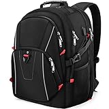 Laptop Rucksack Herren 17,3 Zoll Notebook Wasserdicht Großer 17 Zoll Schulrucksack USB Ladeanschluss Business Travelite TSA Freundlich Daypack für Schule Universität Schwarz