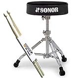 Sonor DT 4000 Drumhocker DT4000 Schlagzeug Hocker + keepdrum Drumsticks 1 Paar