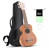 Hricane Soprano Ukulele UKM-1 21 Zoll Traditionelle Mahagoni Ukulele Hawaiische Gitarre mit Groß Tasche