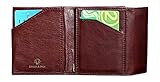 Cronus & Rhea® | Luxus Geldbörse mit Münzfach aus exklusivem Leder (Demeter) | Geldbeutel - Brieftasche - Kartenhalter - Geldklammer | Echtleder | Mit eleganter Geschenkbox | Herren (Dunkelbraun)