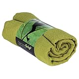 GRIP2 Yoga Towel, Yoga-Handtuch mit Antirutsch-Noppen, rutschfest, Mikrofaser-Yogatuch, sehr gut für Hot Yoga (olive-grün), Yogamattenauflage, antibakteriell