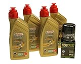 Öl Wechselset 4 Liter Castrol SAE 10W-30 Power 1 Racing 4T inkl. Ölfilter Hiflo HF148 z.B. TGB Blade Target, Yamaha FJR 1300