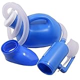 YUMSUM Weiblich Männlich Unisex Urinal Pissoir Gemeinsam Töpfchen Pee Flasche Reise WC 1000ML mit 1M Schlauch (S,Blau)