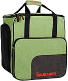 Brubaker Super Performance Skischuhtasche Helmtasche Rucksack mit Schuhfach - Grün meliert Schwarz