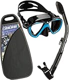 Cressi Ranger Schnorchelset - Schnorcheln Set mit Schnorchel und Taucherbrille, wasserdichte Tauchmaske Anti-Fog Anti-Leck aus Gehärtetem Glas, mit 3-Kanal Premium Dry Schnorchel für Erwachsene