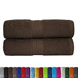 leevitex 2er Pack Frottier XXL Saunatücher Set 80x200cm - Saunatuch, Sauna-Handtuch, Qualität 500 g/m² - 100% Baumwolle in vielen modernen Farben (Schokobraun/Dunkelbraun)