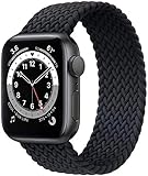 Fengyiyuda Nylon Geflochtenes Solo Loop Kompatibel mit Apple Watch Armband,Sport Elastic Band für Iwatch Series SE/6/5/4/3/2/1,Kohlegrau,42/44mm-8