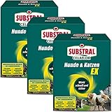 Substral-Celaflor Hunde & Katzen Ex Fernhaltemittel-Granulat Sparpaket, 3 x 200 g + Zeckenzange mit Lupe