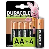 Duracell Rechargeable AA 1300 mAh Mignon Akku Batterien HR6, 4er Pack