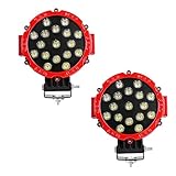 7 ”51W LED Arbeitsscheinwerfer Zusatzscheinwerfer Offroad Scheinwerfer, 5100LM Runde LED Offroad Flutlicht Reflektor Scheinwerfer Arbeitslicht für SUV ATV Truck Boat Tractor