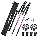 AUTOPkio Trekking Pole Mit Tragetasche Nordic Walking Stöcke Wanderer Wanderstange Walking Pole Aluminiumlegierung Klappstab Ultralight zusammenklappbar Anti-Schock mit Eva Schaum Griff