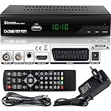 hd-line Strom 505 A DVBT-2 Receiver Full HD 1080P 4K ( HEVC/H.265 HDMI SCART, USB 2.0), DVBT2 Receiver, DVB-T2 Receiver, DVB T2 Reciver HD Receiver, TV Receiver, DVBT 2 Resiver, Empfänger Schwarz