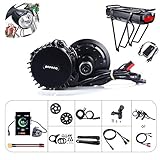 JUNSTAR Bafang BBSHD 1000W Mittelmotor Kit Ebike Motor mit LCD-Anzeige 8fun 48V Elektrofahrrad Umbausätze mit Gepäckträgerakku und Ladegerät