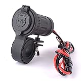 WINOMO Steckdose Zigarettenanzünder 12V-24V mit Halterung wasserdicht (schwarz)