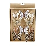 TGG 10 Stück Schmetterlinge Mix mit Clip 2 Größen, bunt mit Glitter 801 !!!