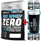 Biotech USA Iso Whey Zero, 500g Beutel 1er Pack in 16 verschiedene Geschmacksrichtungen + GRATIS BONUS Eiweißshaker (Schokolade)