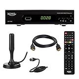 HB DIGITAL DVB-T/T2 Set: Xoro HRT 7620 DVB-T/T2 Receiver + Xoro HAN 100 DVB-T/T2, FM, DAB Aktive Antenne (Full HD, HEVC/H.265, HDTV, HDMI, SCART, USB 2.0 DVBT DVBT2 DVB-T2)