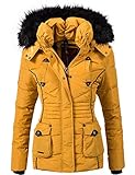 Marikoo Damen Winter Jacke Steppjacke Vanilla Gelb Gr. S