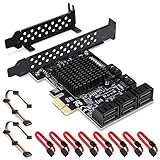 Tarjeta Rivo PCIe SATA, 8 Puertos Con 8 Cables SATA, tarjeta de expansión de Controlador SATA Con soporte de perfil Bajo, Marvell 9215 Non-Raid, arranque Como Disco de sistema