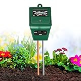 Xddias Bodentester, 3 in 1 Bodenmessgerät für Pflanzen, Boden Feuchtigkeit pH Lichtstärke Meter Tester für Pflanzenerde, Gartenbau, Bauernhof, Rasenpflege, Keine Batterien Erforderlich