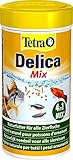 TetraDelica Natural Snack 4-in-1-Mix, Naturfutter-Mischung vier separaten Fächern für alle Zierfische, 250 ml Dose