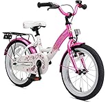 BIKESTAR Kinderfahrrad für Mädchen ab 4-5 Jahre | 16 Zoll Kinderrad Classic | Fahrrad für Kinder Pink & Weiß | Risikofrei Testen
