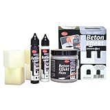 Viva Decor® Trenddekor Beton Effekt Set (Paste 250 ml & Lasur hell & dunkel je 28 ml) Betonoptik Farbe, Bastel Beton Paste für Beton Deko, Kreativ Beton Farben - Made in Germany