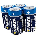 VARTA Longlife Power C Baby LR14 Batterie (4er Pack) Alkaline Batterie - Made in Germany - ideal für Spielzeug Taschenlampe CD-Player und andere batteriebetriebene Geräte