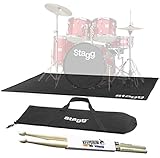 Stagg SCADRU2016 Schlagzeug-Teppich 200 x 160cm mit Tasche + keepdrum Drumsticks