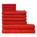 Dyckhoff Kristall Handtuch-Set, Baumwolle, rot, 26 x 36 cm
