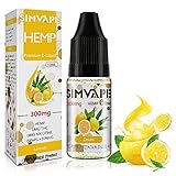SIMVAPE CBD E liquid 300mg,Hemp Öl Vape liquid 10ml,Hanf Öl für E Zigarette Starter Set/SMOK/E Shisha, PG70/VG30 Eliquid, ohne Nikotin, ohne THC (Zitrone)