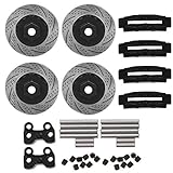Dilwe RC-Bremsscheibe, 4-teilige Metallsimulation Bremsscheiben-Bremssättel Kompatibel mit Traxxas TRX4 TRX6 1/10 RC Series Car(Schwarz)