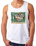 OM3® I-Love-Motorcycle Tank Top Shirt | Herren | Motorbike V Engine Motor Block | Weiß, XL